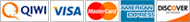 Кредитные карты Visa/MasterCard, Amex, Discover